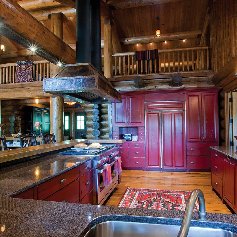 Muskoka log cottage interior